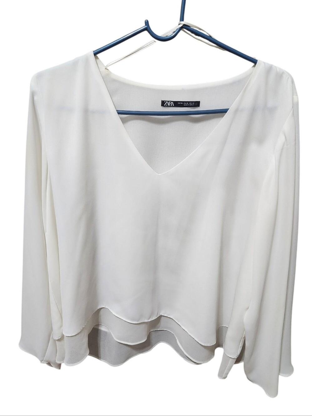 Zara Ladies Bell Sleeves White Top